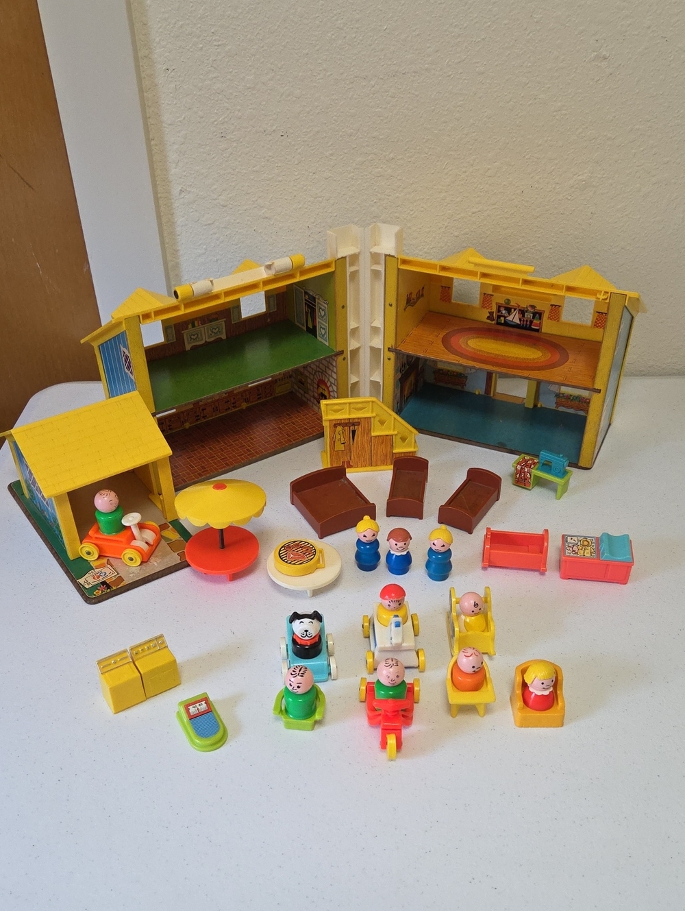 Vintage 1969 Fisher-Price Little People Play Family House 33-Piece Playset